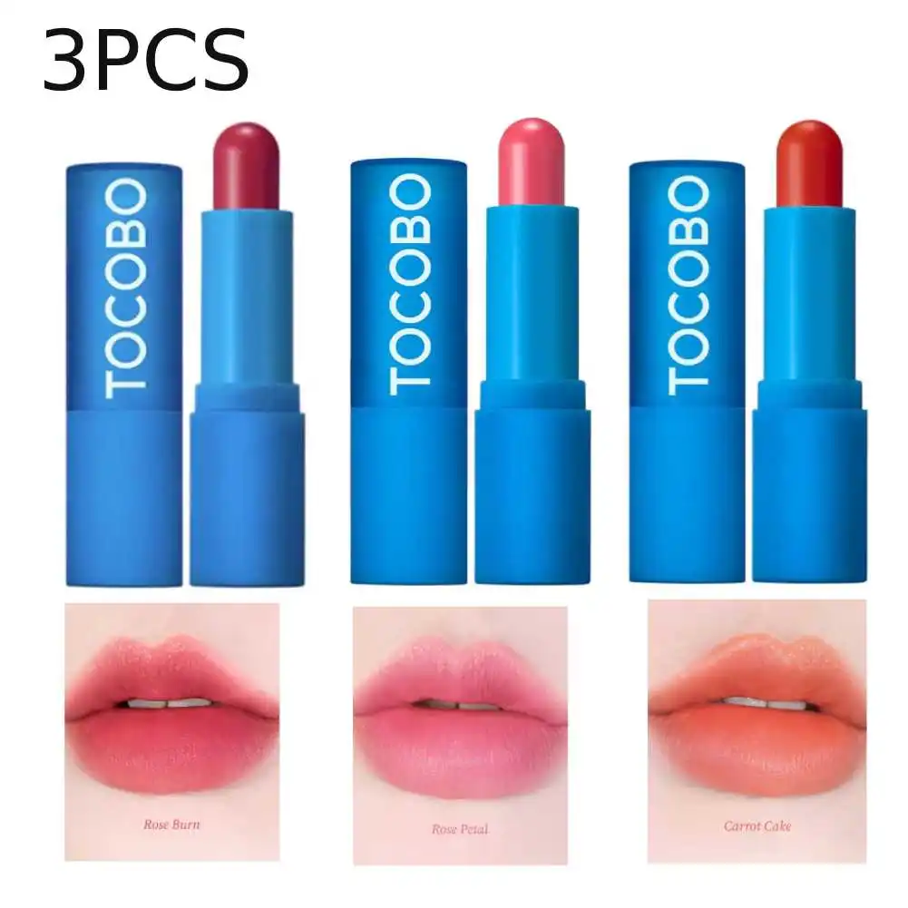 TOCOBO-pintalabios con superficie de espejo, hidratante y no destiñe, lápiz labial con luz de agua pura, cuidado de labios exfoliante en 3 colores