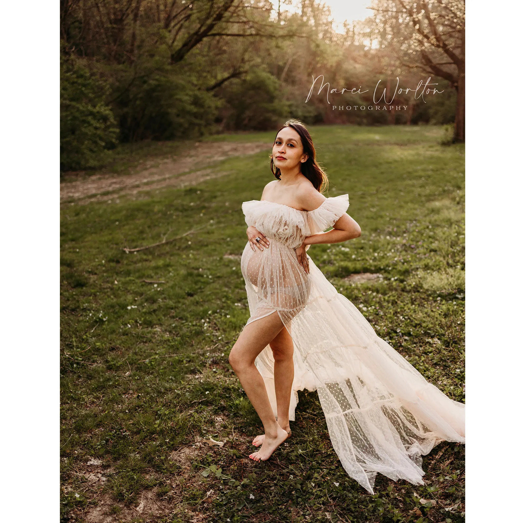 Don&Judy Long Maternity Dresses Photography Boho Wedding Gowns Bridal Pregnancy Women for Baby Shower Beach Photo Shooting Props