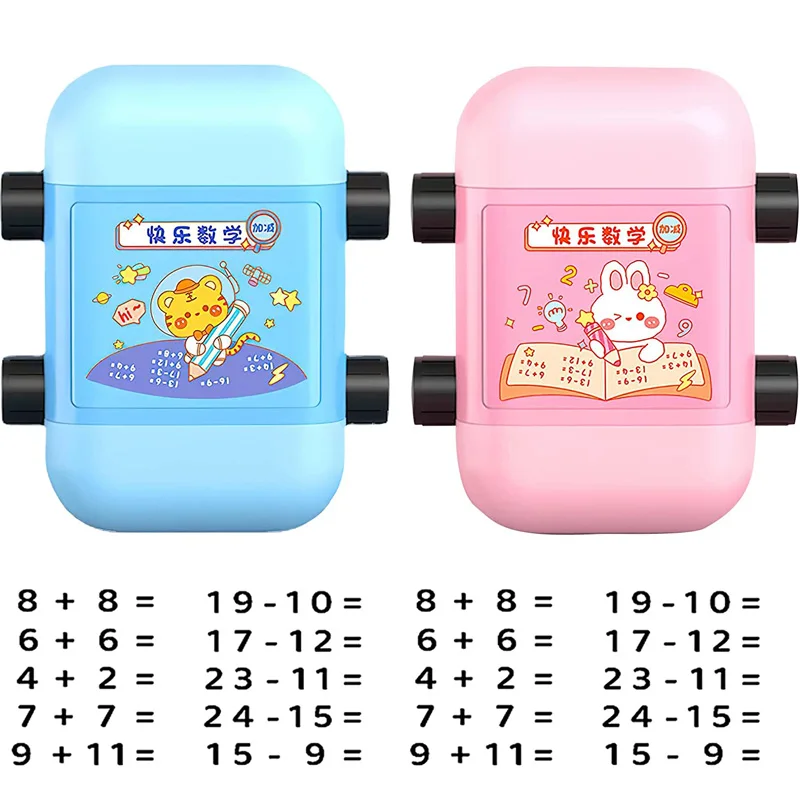 2 em 1 Math Roller Stamp Dentro de 100 Multiplicação e Divisão Dual Head Smart Math Practice Selos de Ensino para Crianças