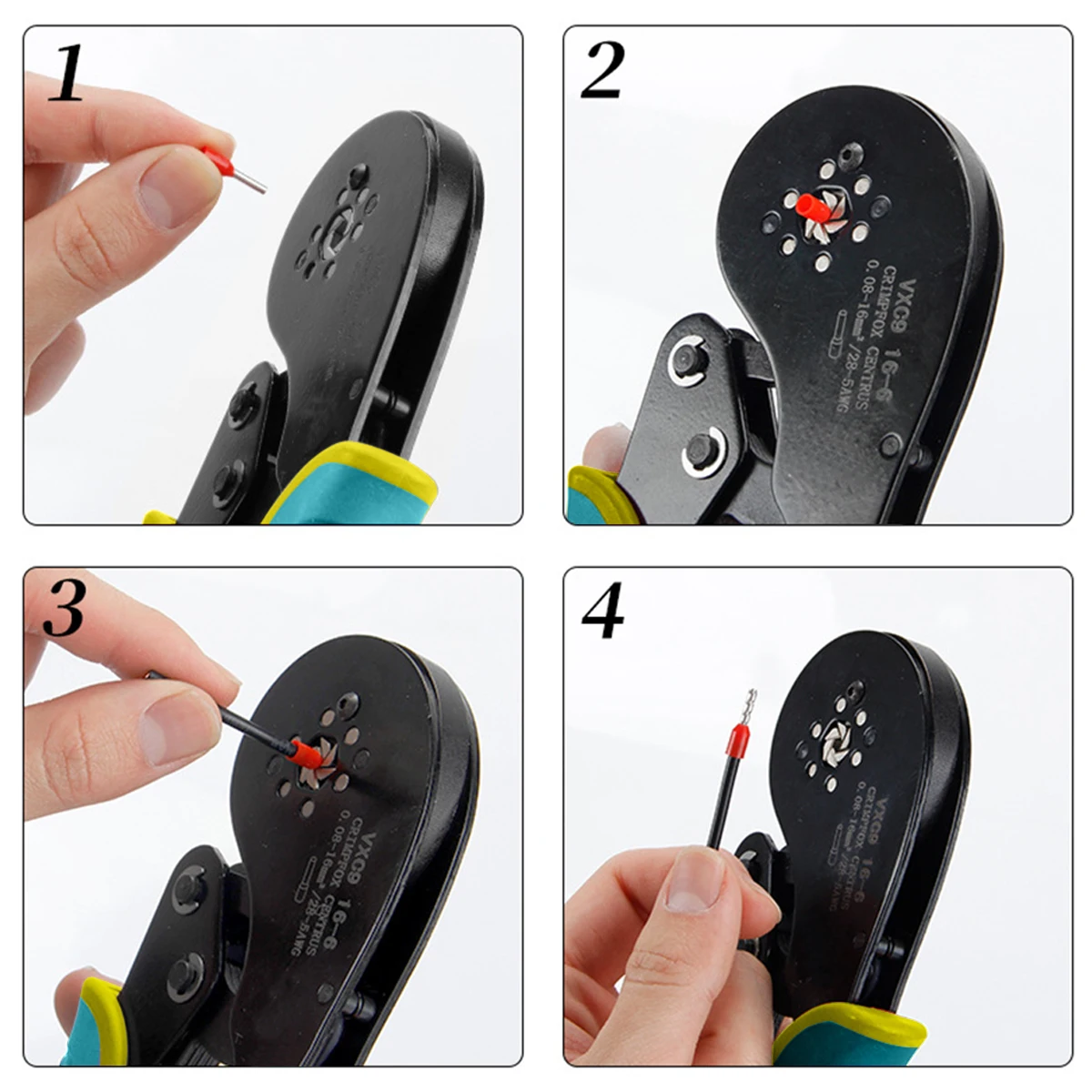 WOZOBUY Hexagonal Ferrule Crimping Tool (0.08-16mm²/AWG28-5) , Ferrule Crimper for Wire Ferrules,End Sleeves,Pin Cord Connectors