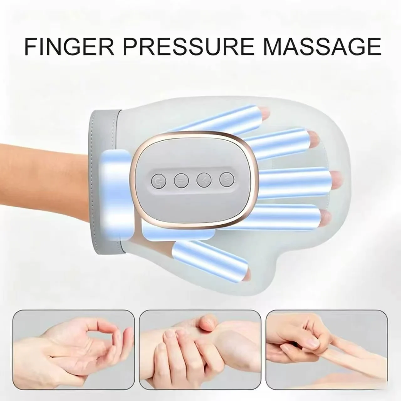 Newest Cordless Hand Massager Electric Portable with Airbag Compression Full Wrapped Glove Fingers Palm Relaxation