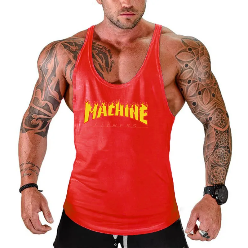 Men Cotton Sleeveless Gym Bodybuilding Casual Muscle Tank Tops Summer Absorb Sweat Breathable Cotton Cool Feeling Y Back T-shirt