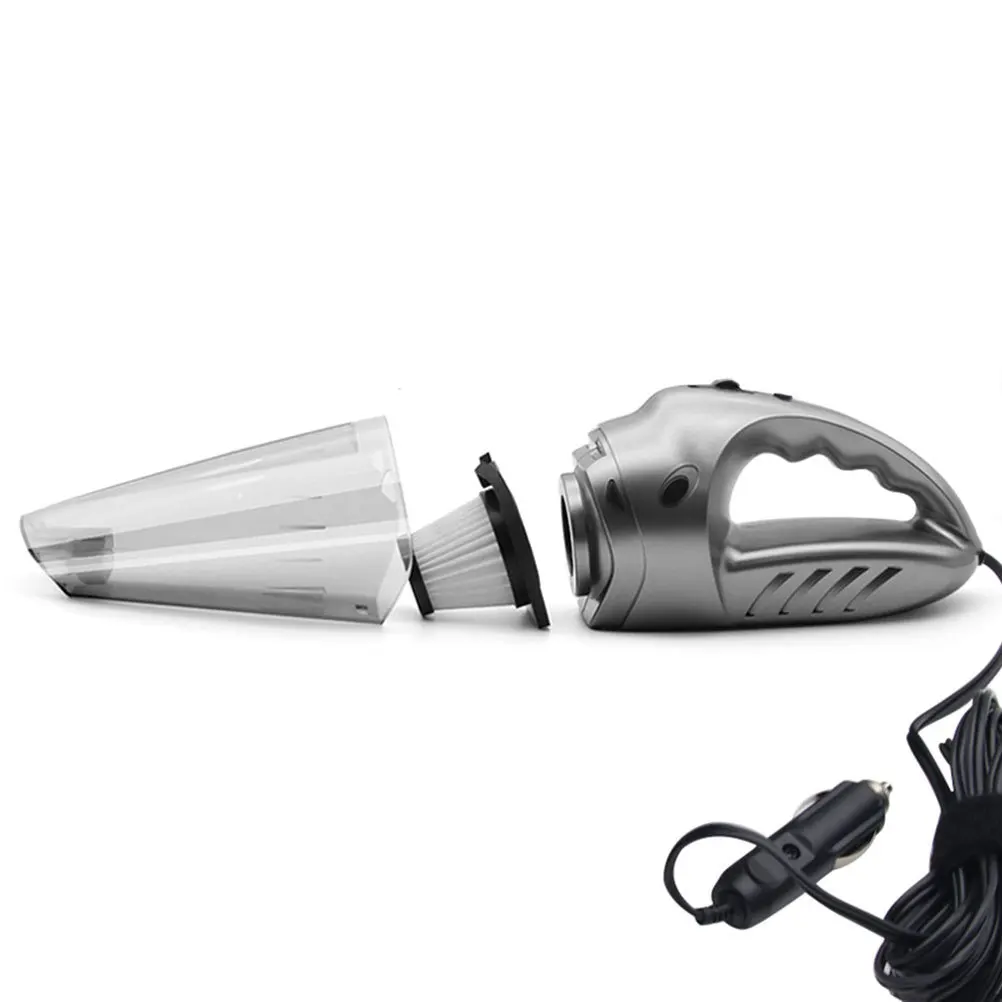

Handheld Rechargeable Vacuum Cleaner Compact Lightweight Portable Mini Wet Dry Car Vacuum Silver Grey For Cigarette Ash