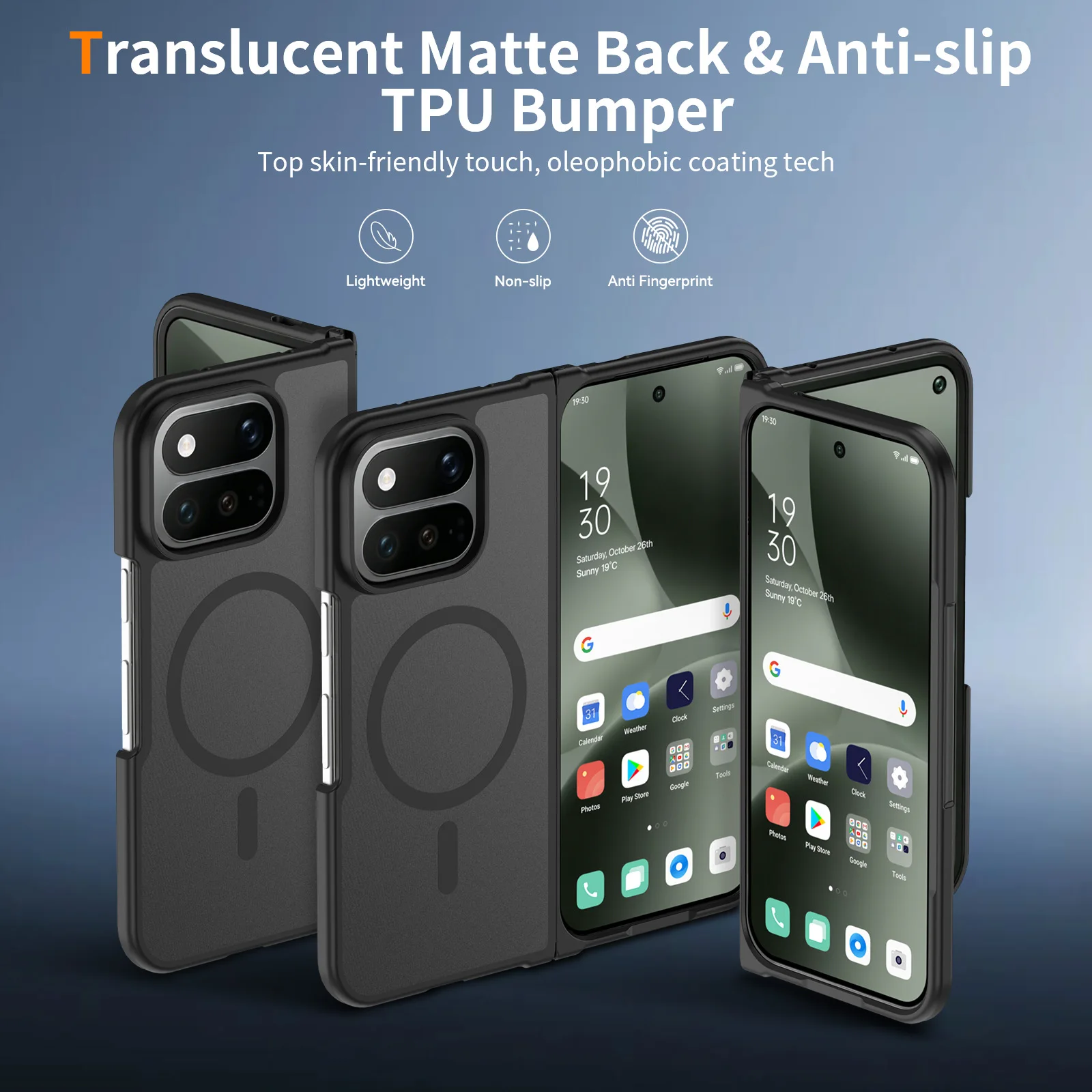 Für Google Pixel 11 Pro Fold Hülle Magnetische Matte Hartabdeckung TPU+PC Matte Sturzsichere Handyhülle Transluzent Mattiert – Detail 2