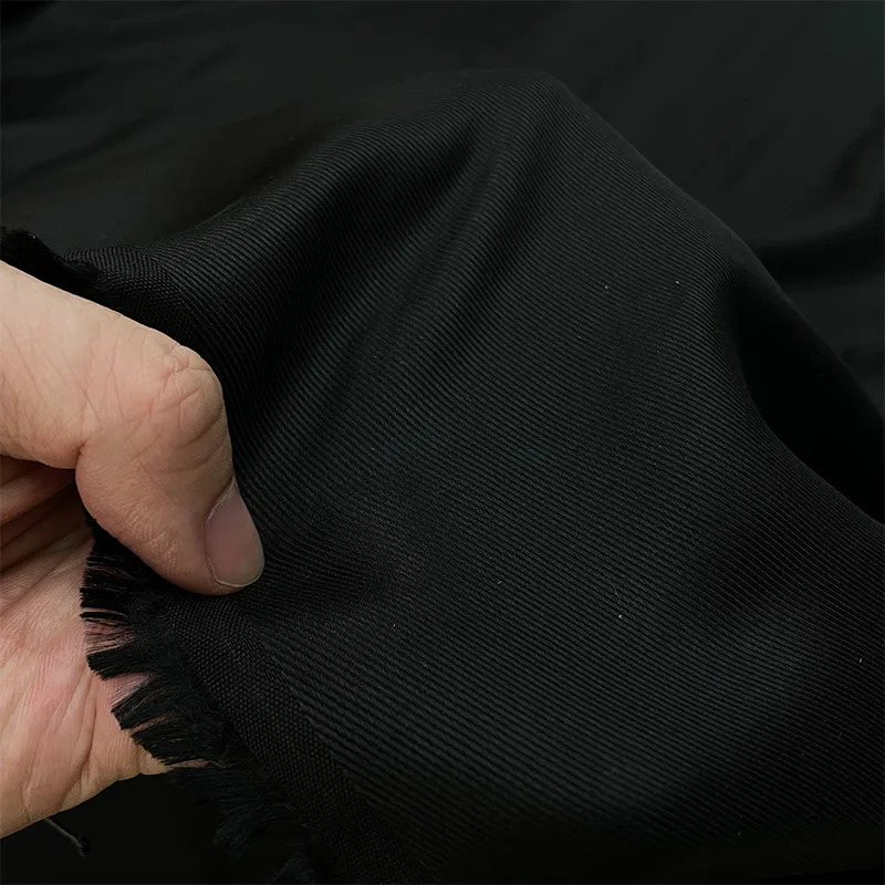 

Black Heavy 25Momme Silk Blended Twill Fabric