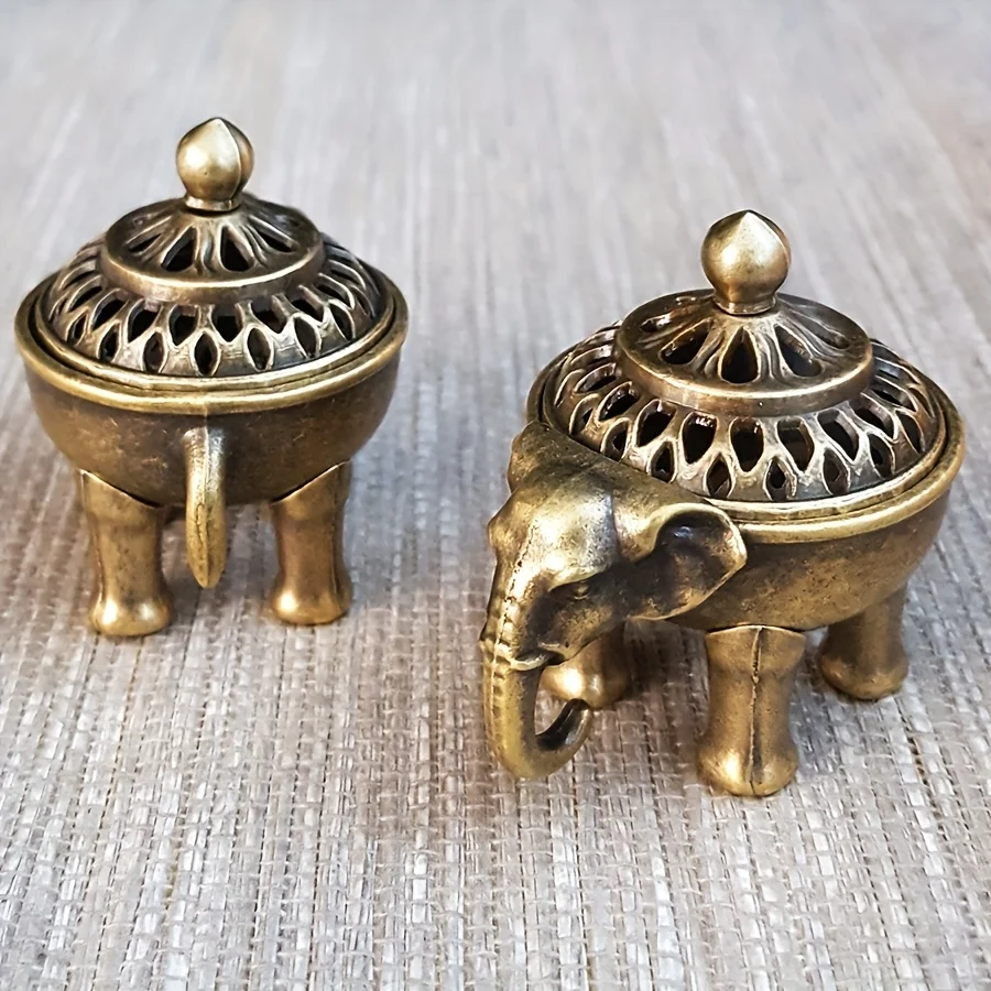 Antiker Elefanten-Räuchergefäß aus Zinklegierung mit kreativem Zen-Räucherstäbchenhalter, aromatischer Ständer für die Heimmeditationsdekoration