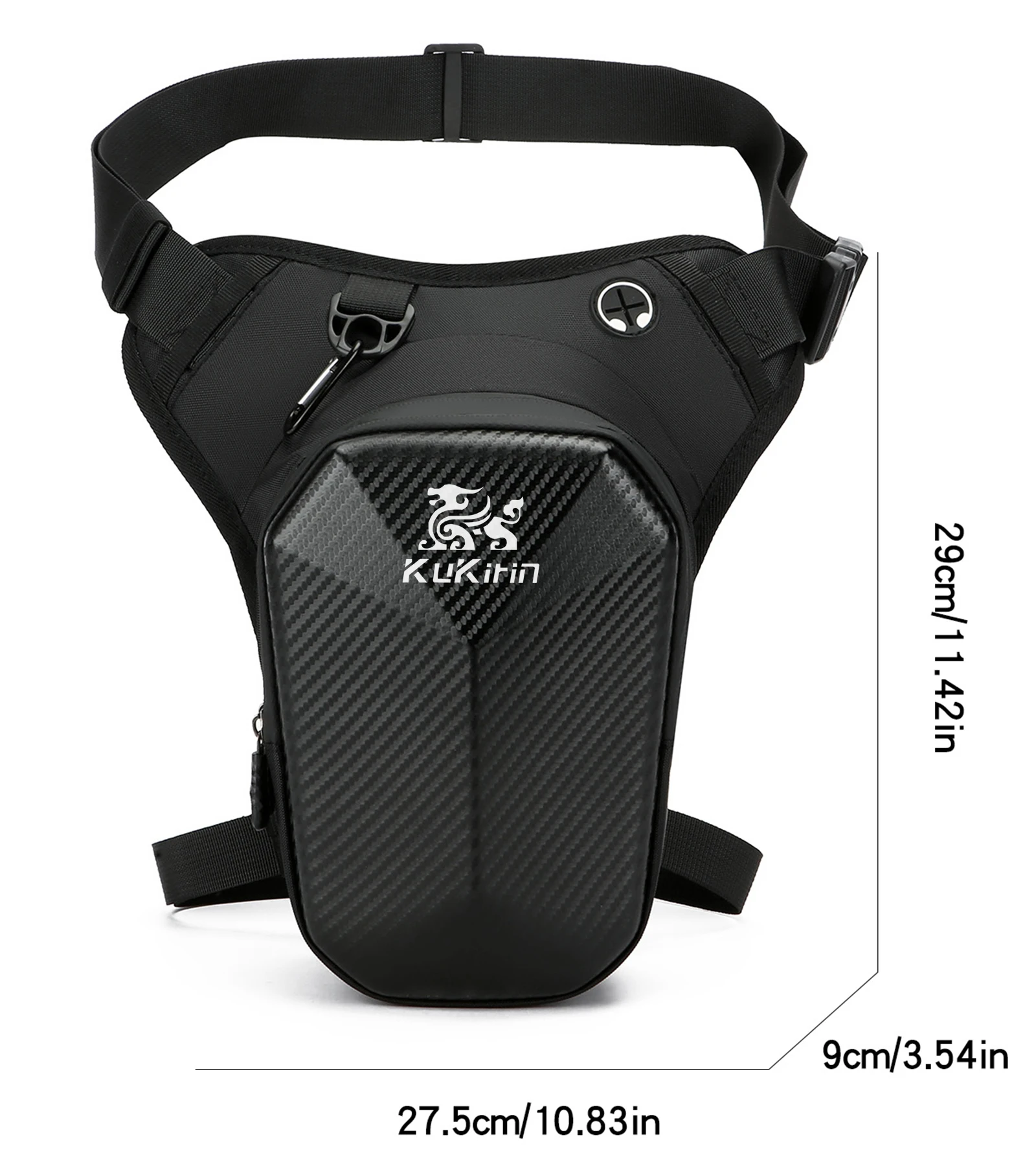 Kukirin Motorcycle Leg Side Bag Cycling Multifunction Crossbody EVA Hard Shell Waterproof Outdoor Sports Casual Travel Waist Bag