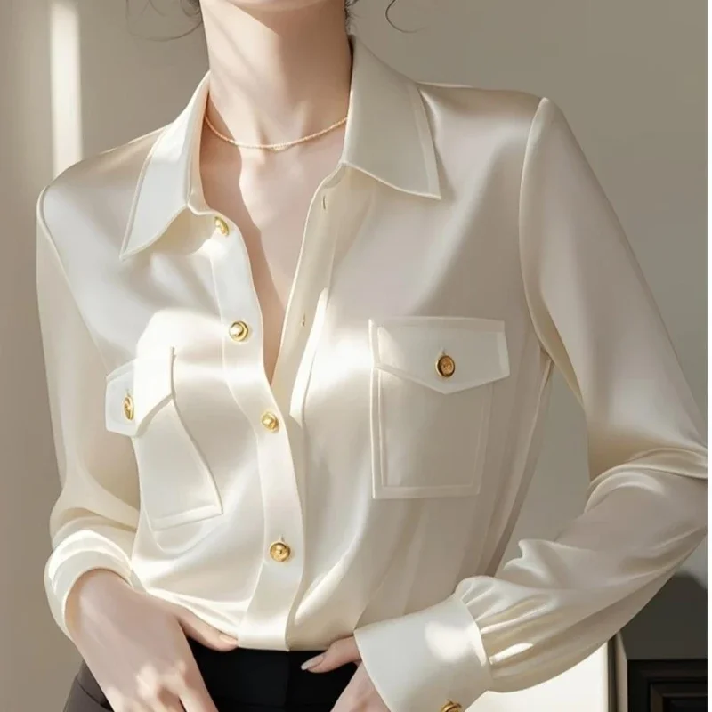 French Unique and Beautiful Small Fragrance Long Sleeve Shirt Women Pre-autumn  Foreign High-end European Goods Outside Coat