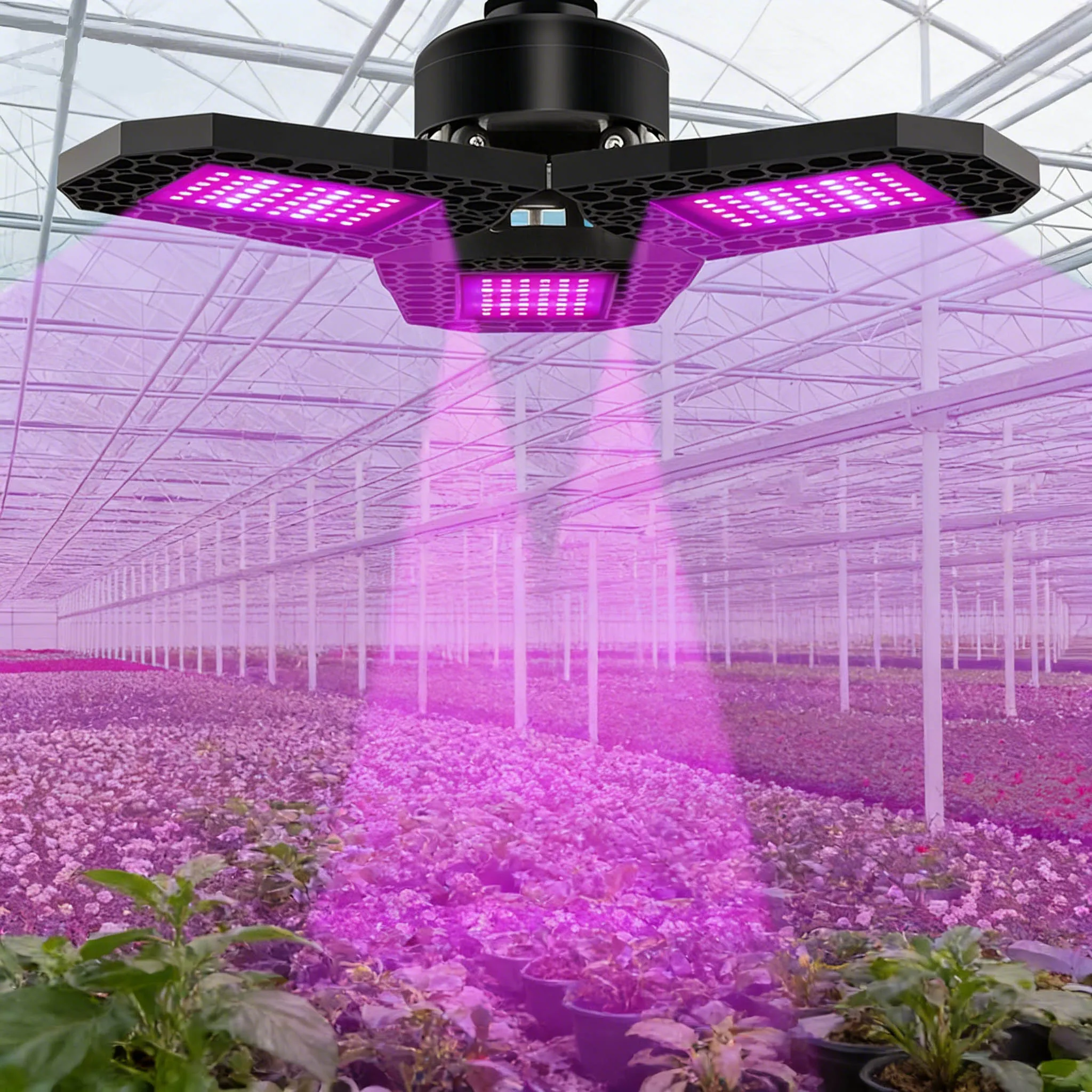 

Full Spectrum 200W LED Plant Grow Light Bulb E27/E26 Hydroponic Growing Lamp Cultivation Growth Lamp 3Panels Deformable