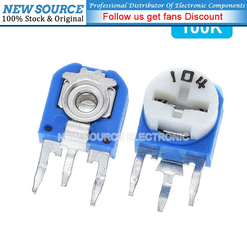 20pcs RM063 RM-063 100 200 500 1K 2K 5K 10K 20K 50K 100K 200K 500K 1M Ohm Trimpot Trimmer Potentiometer Variable Resistor NEW