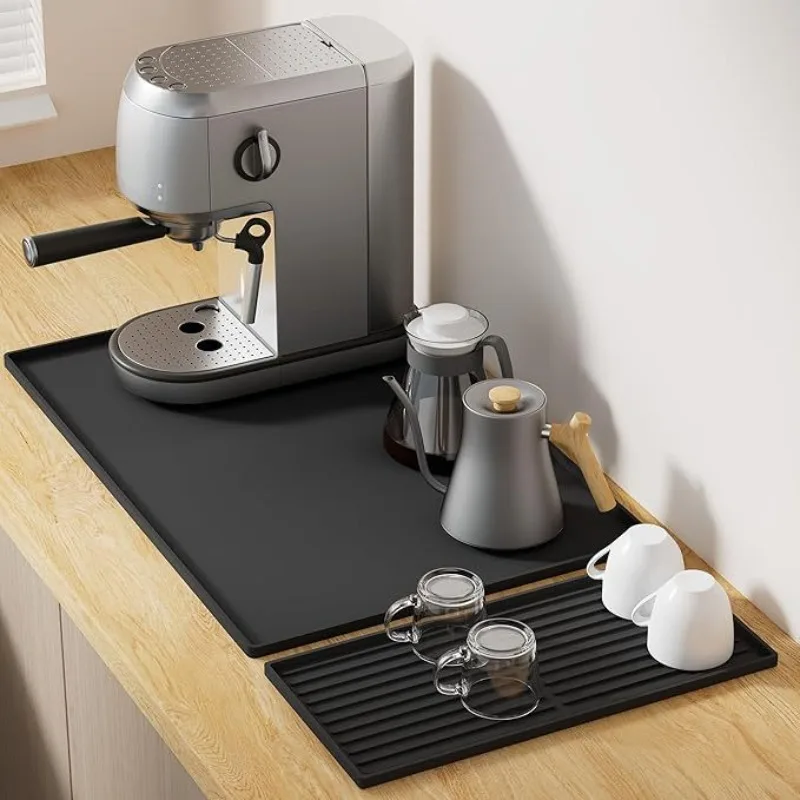 Silicone Coffee Machine Protective Pad Square Kitchen Double-layer Tableware Simple Multi-functional Dining Table Separate Tray