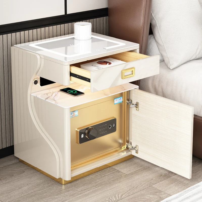 

Smart bedside table, safe, wireless charging, Bluetooth speaker, fingerprint lock, voice controllable light, net red safe