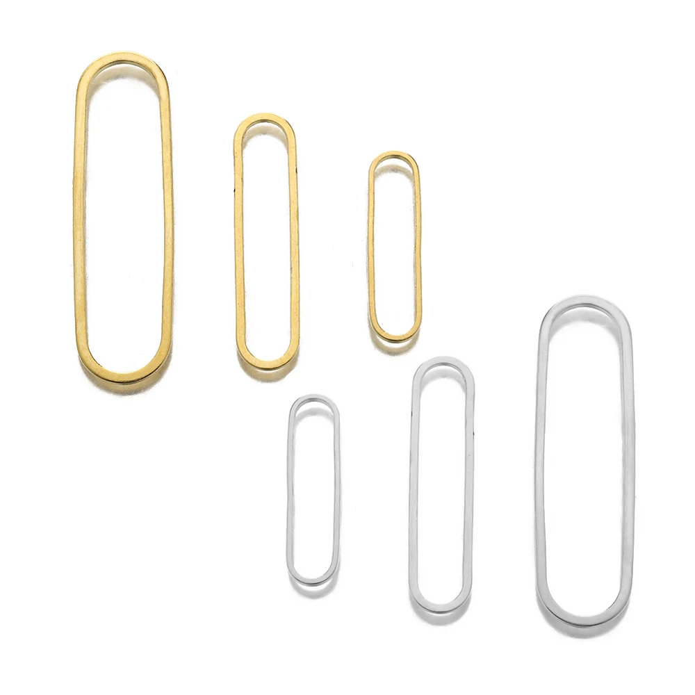 20-50Pcs Brass Gold Plated Oval Open Bezel Charms Connectors Hollow Linking Ring for Dangle Beading Hoop Earrings Jewelry Making