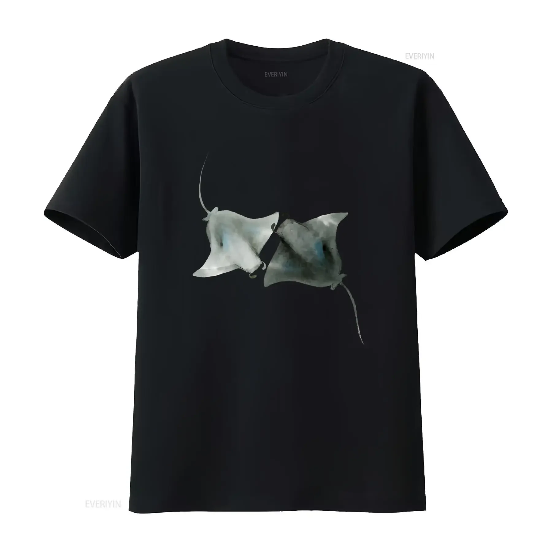 Stylish Watercolor Manta Ray T Shirt for Men and Women Perfect Ocean Lover Seaman Diver  vintage Washed fashion Unisex