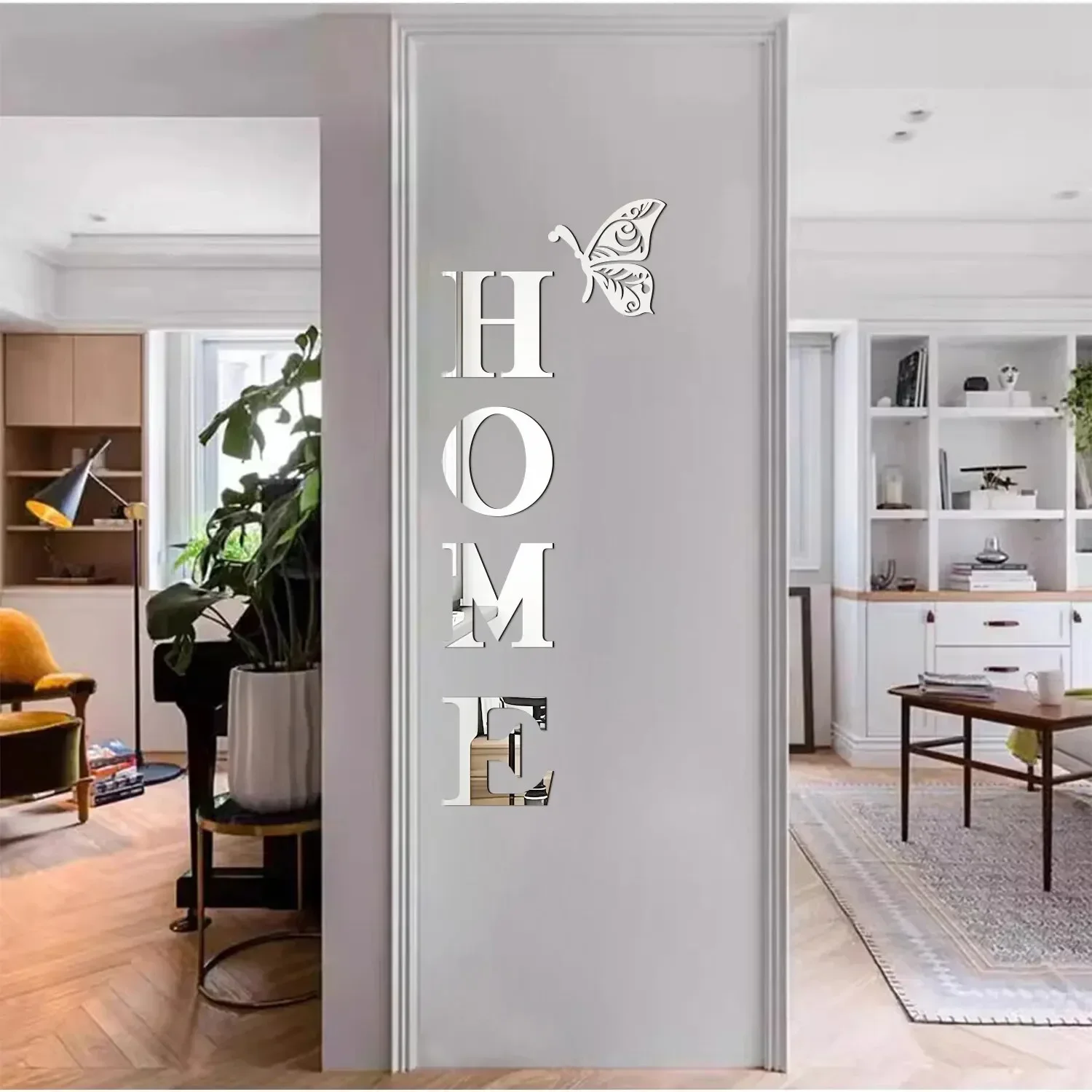

HOME Home Logo 3D Mirror Wall Sticker, Entrance Decoration, Home Decoration