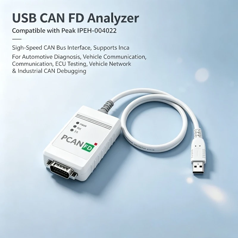 USB CAN FD Analyzer, with Peak IPEH-004022, High-Speed CAN Bus Interface, Supports Inca for Diagnosis, Vehicle Communication