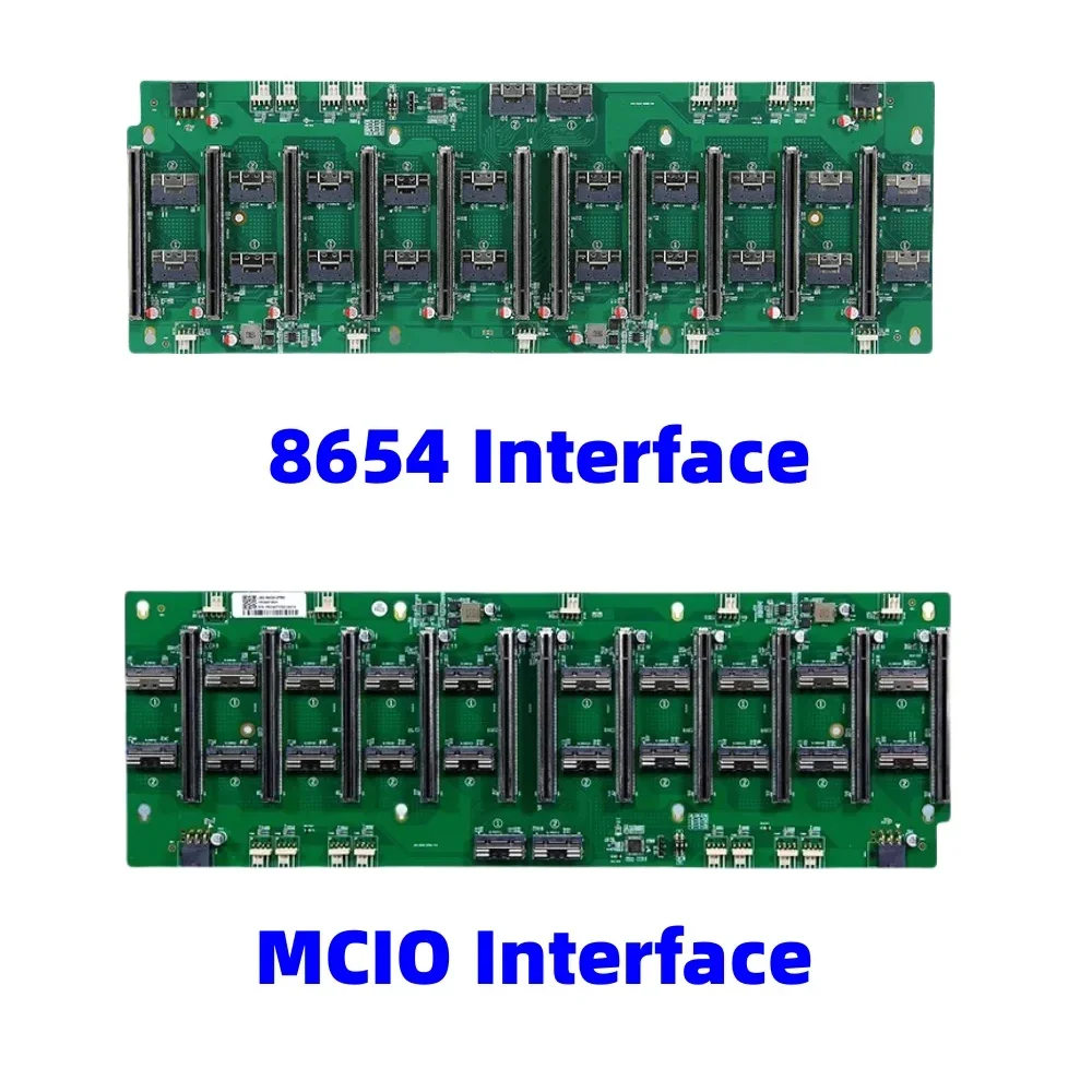 

8 Card 11-slot GPU Graphics Card 10 Card Baseplate 8654 To PCIE 4.0 X16 Server Motherboard MCIO To PCI-E 5.0 X16 40mm slot spaci