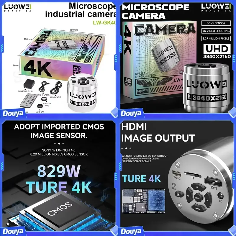 LUOWEI LW-GK40 4K HD Microscope Camera High-definition True 5X One-click Photo Phone PCB CPU Soldering Repair Tools Stainless