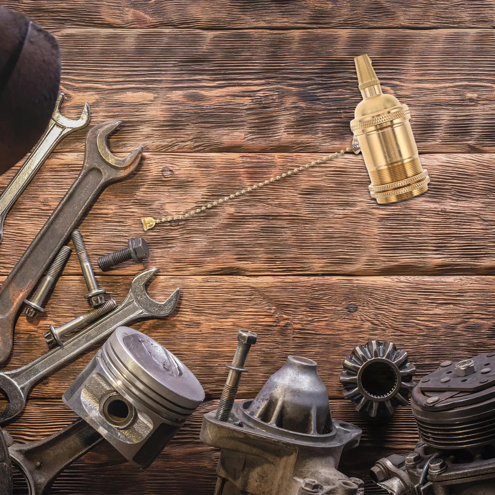 

Патрон для лампы из чистой меди с вытяжной цепочкой, стандартный резьбовой цоколь E26 E27, ретро-латунный патрон, запчасти для светильников с вытяжной цепочкой