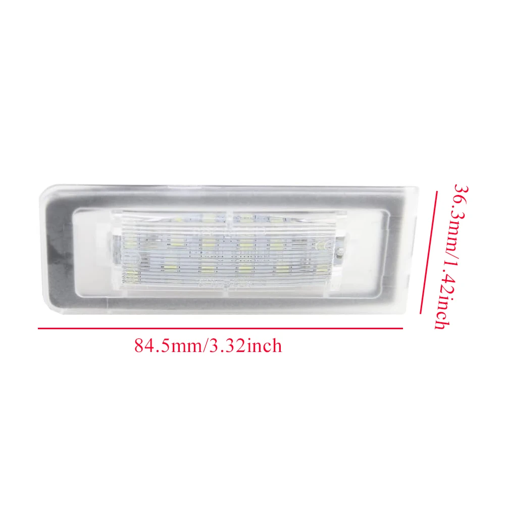 2Pcs 24LED License Plate Light For Audi TT 8N 1999-2006 8N0943021A 8N0943022A ABS Xenon White Light Clear Cover Color Car Lamps