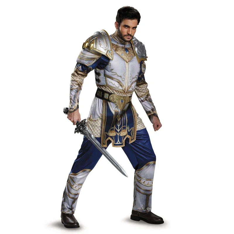 Snailify WOW Movie Character Cosplay Men Warcraft King Llane Muscle Costume Medieval King Costume Shield