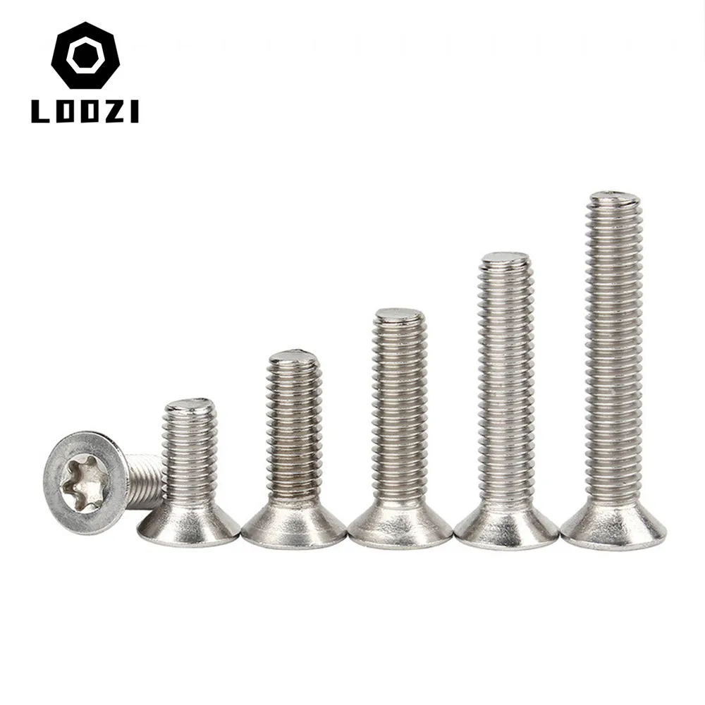 5/10/50 Stück M1,4 M1,6 M2 M2,5 M3 M4 M5 M6 M8 304 A2-70 304 Edelstahl GB2673 Sechs Lappen Torx Flachsenkkopfschraube Bolzen – Detail 6