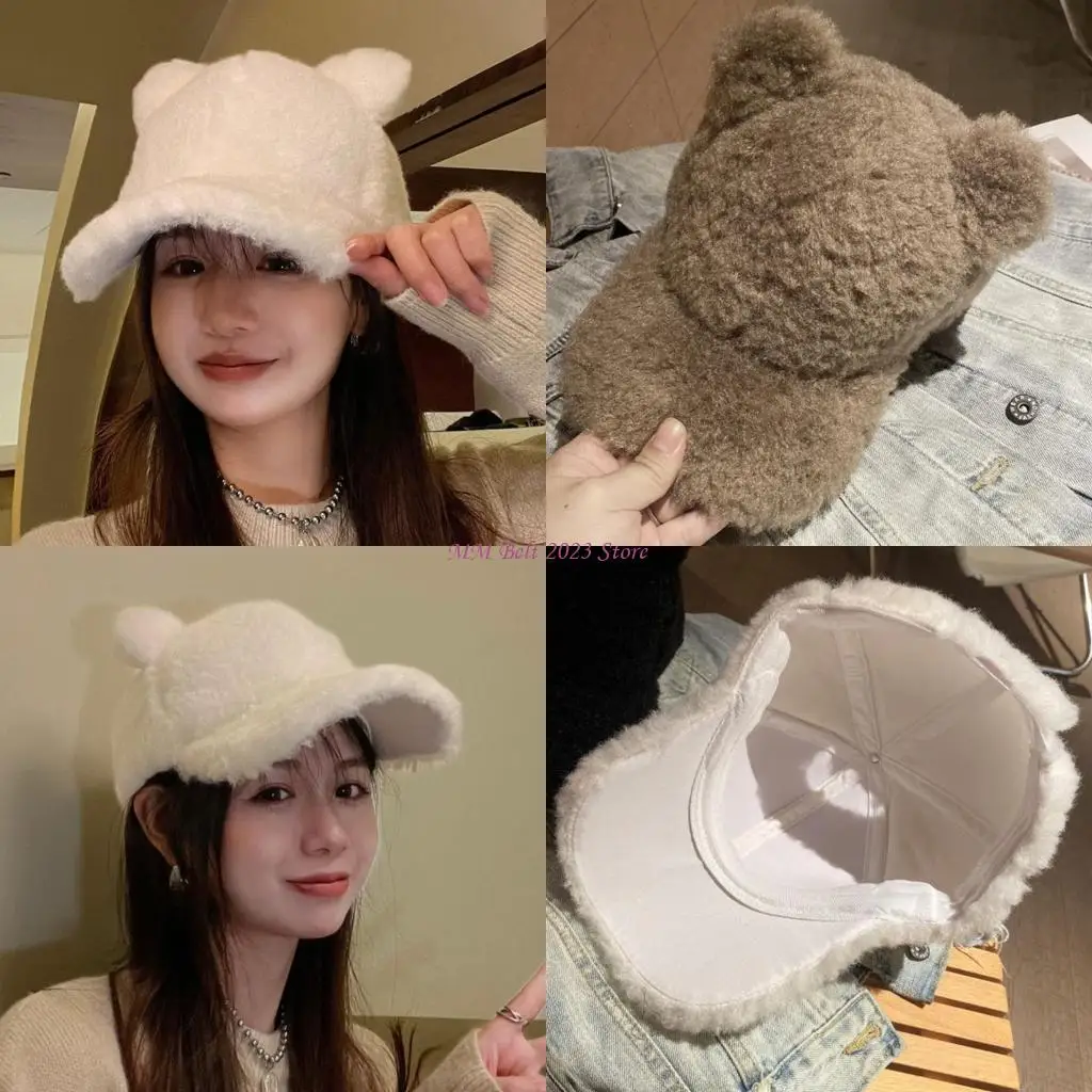 

49ME Бейсбольные кепки Harajuku Регулируемая зимняя шапка Зимние кепки с утконосом для взрослых и подростков