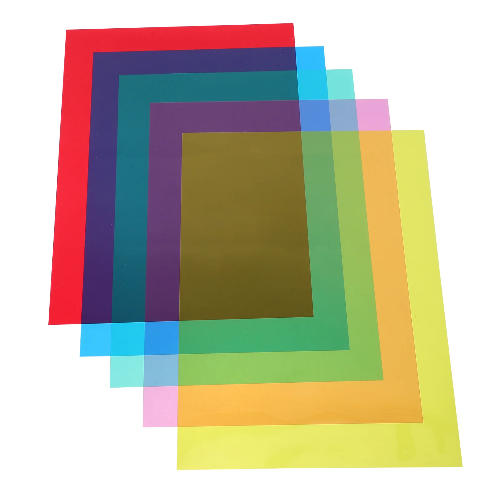 5 pçs filme semi-transparente pvc colorido folhas de plástico para diy artesanato difusor de luz guia de leitura material do estudante filtros de cor
