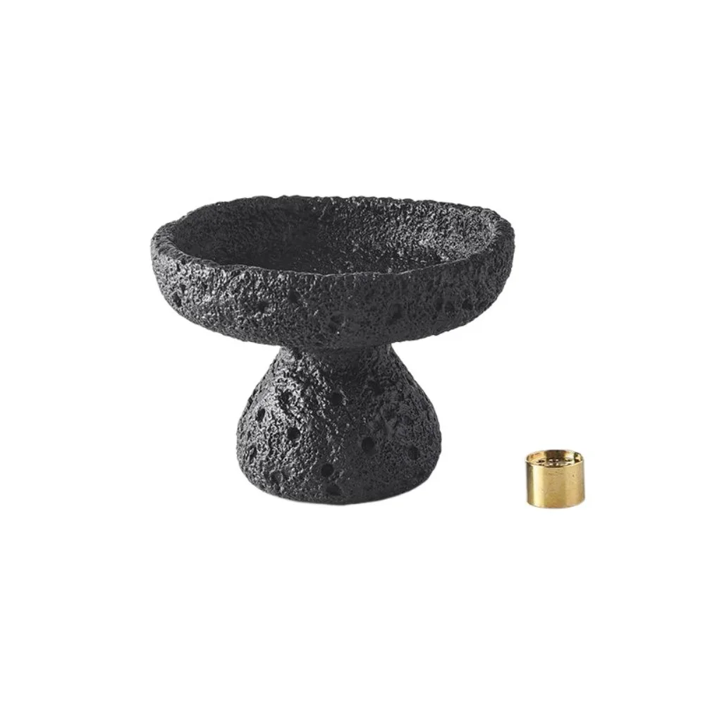 

Concrete Texture Cement Incense Burners with 9 Holes Moon Surface Design Incense Stick Stand Decorative Multi-functional