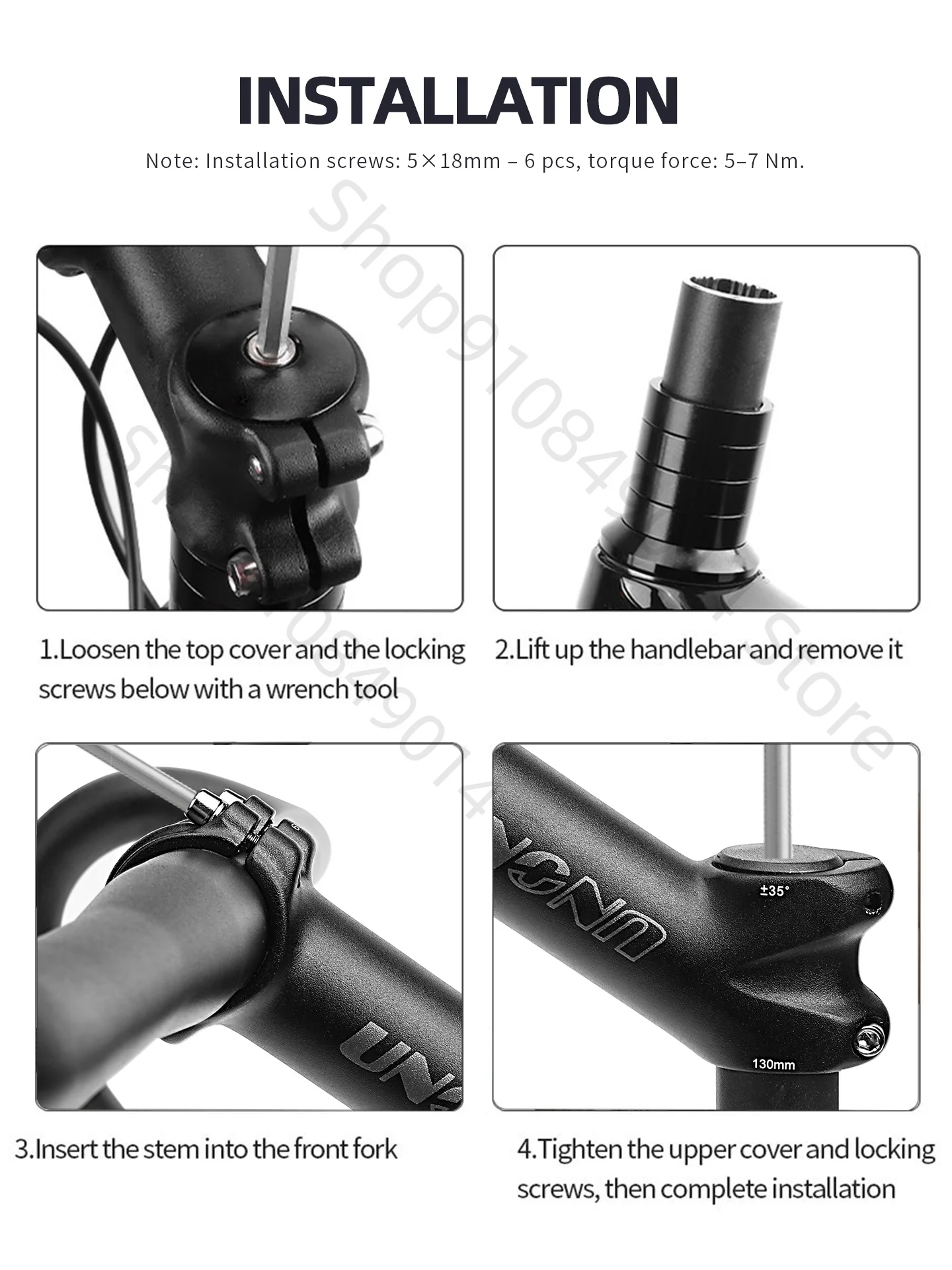 Kalloy UNO Vorbau 35 Lang Fahrradlenkervorbau 130/140/150mm Fahrradlenker Power 31.8mm Lenkerverlängerung 2026 – Detail 15