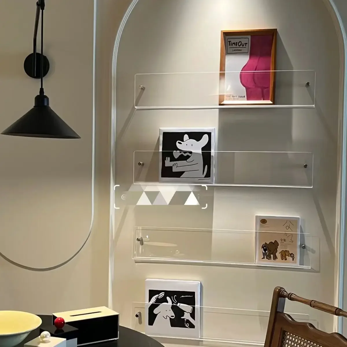 Acrylic Display Rack Wall Magazine Organizer Shelf Wall Mounted Hanging Bookshelf Doll Collection Storage Holders Display Shelfs