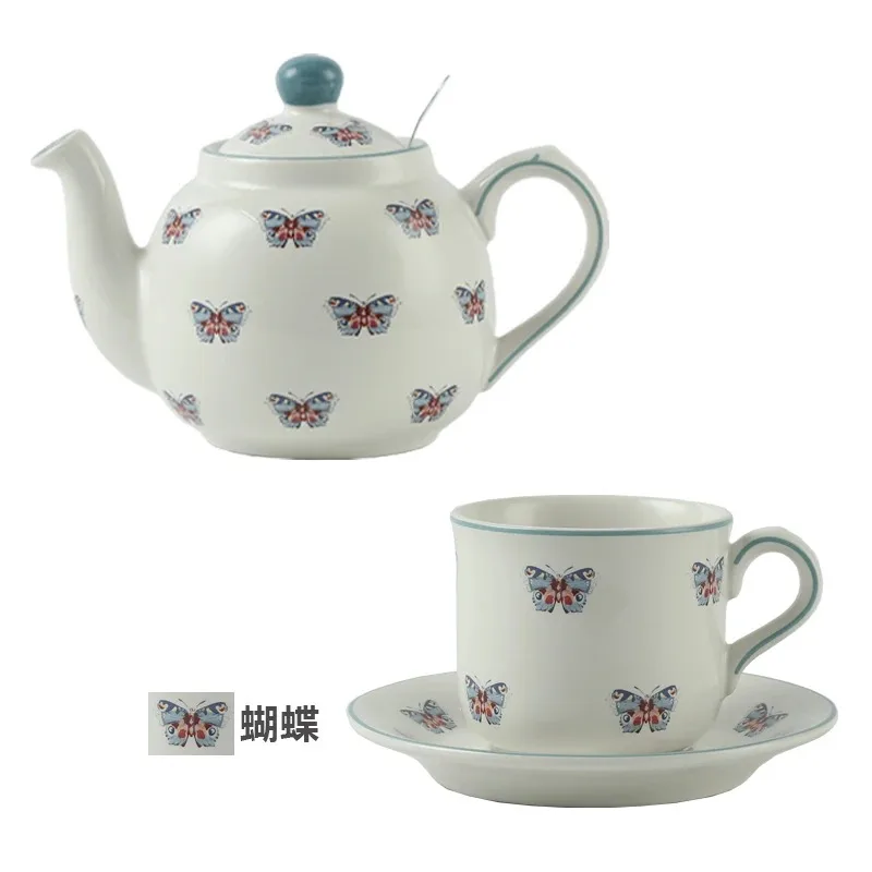 

London Pottery 600ML butterfly Animal ceramic teapot infuser kettle teapot porcelain with strainer