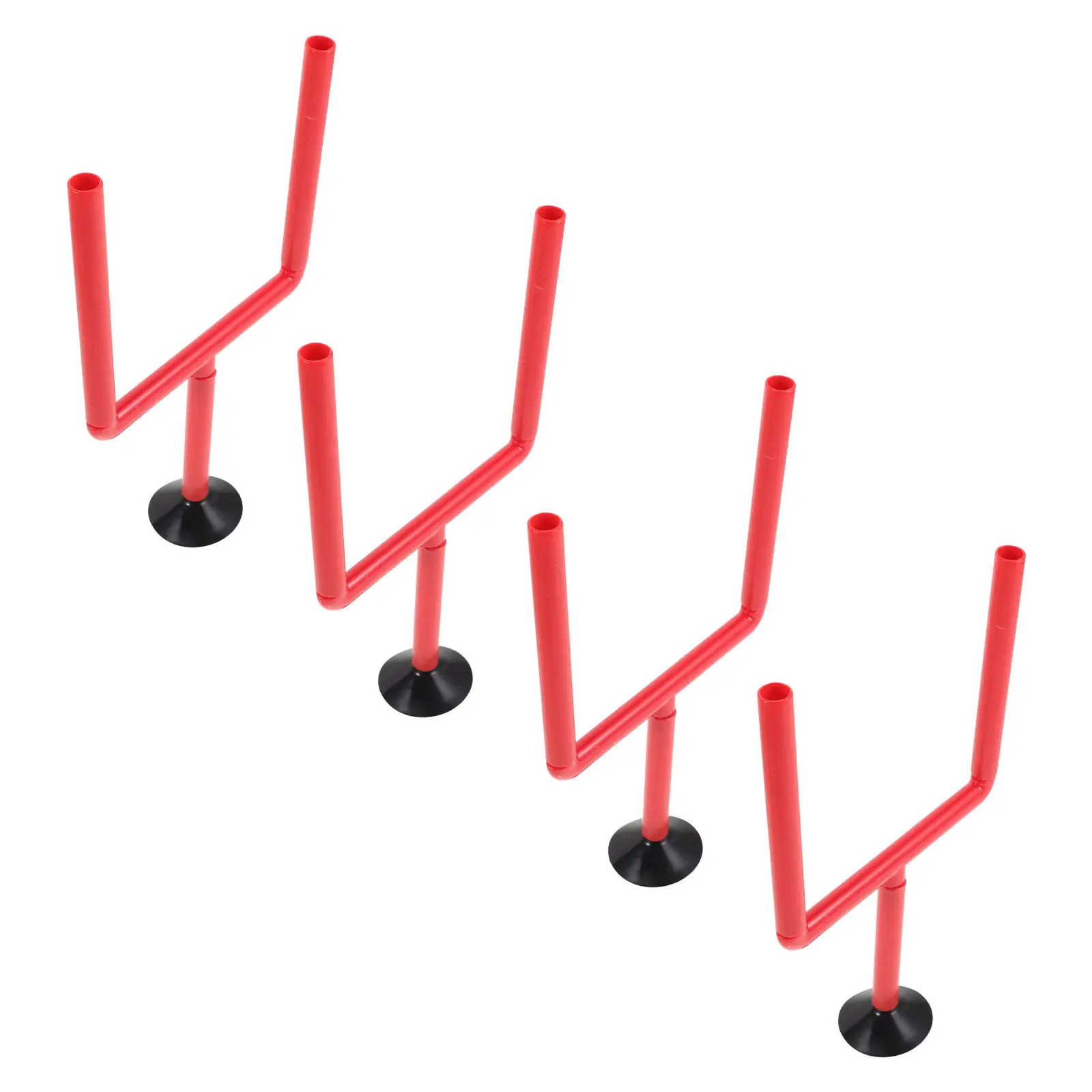 

4Pcs Tabletop Football Goal Posts Red Field Suction Cup for Finger Flick Kicking Challenges Desktop Football