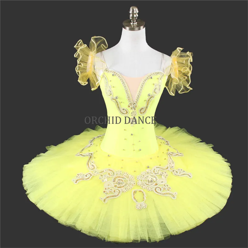 High-end Professional High Quality Custom Size Girls Adult Women Performance Wear Yellow Red Purple Medium Yellow Ballet Tutu