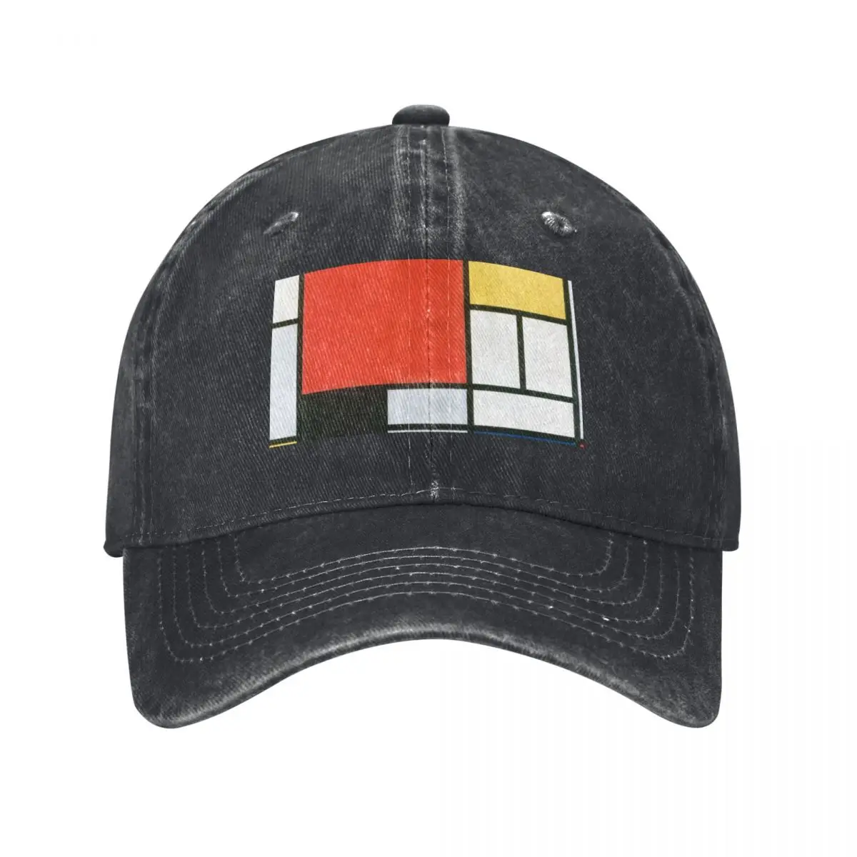 Piet Mondrian, Composition in red, yellow, blue and black Baseball Cap Beach Bag Ball Cap derby hat Women's Golf Clothing Men's