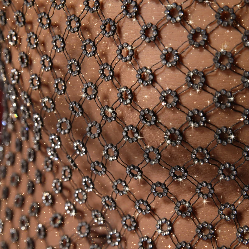 Herren Strass-Netz-Tanktop Schwarz Kristall-Mesh Ärmelloses Transparentes Crop-Top Nachtclub Party Festival Rave Weste футболка+женская – Detail 5
