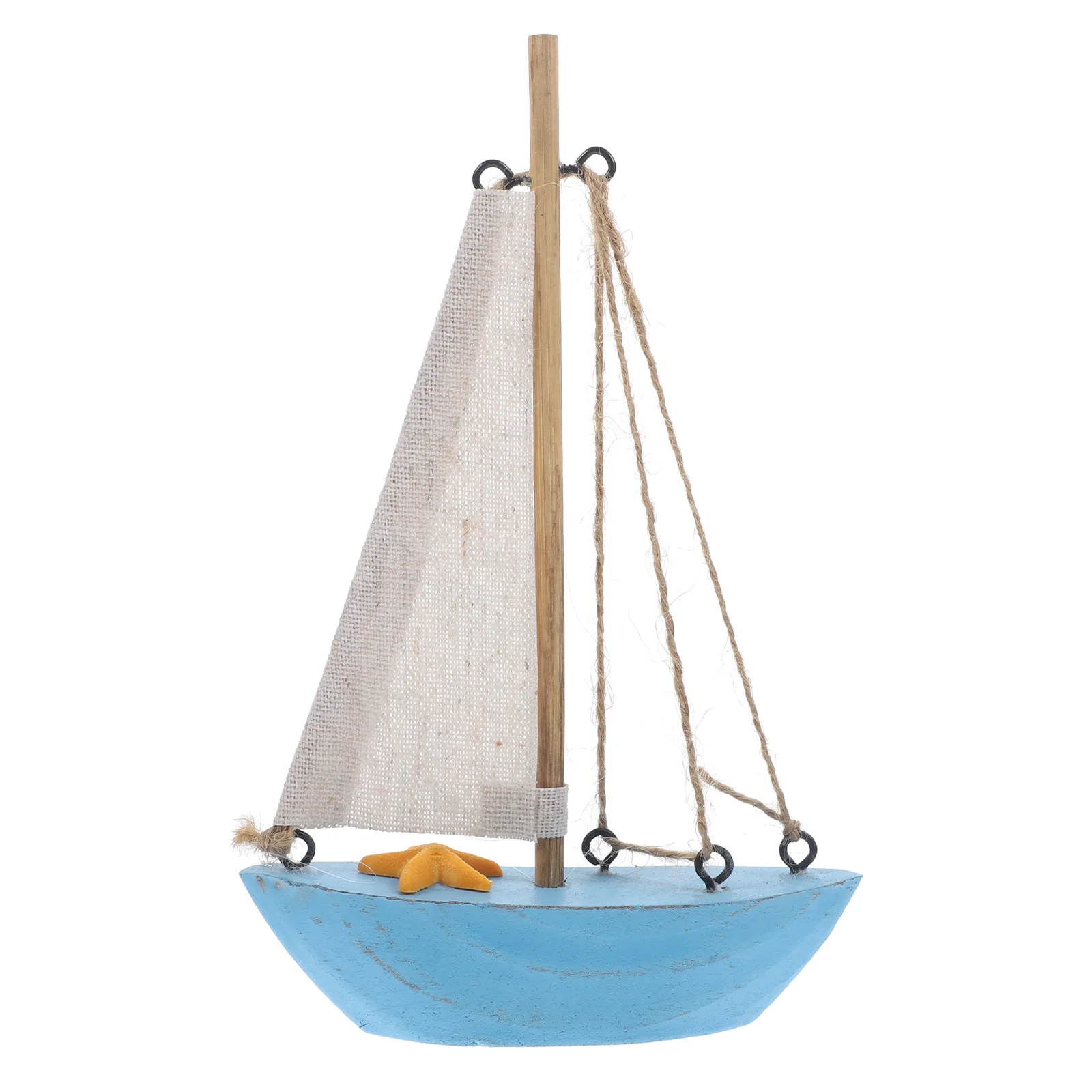 Boat Model Coastal Ocean Decoration Retro Wooden Sailboat Figurine Shaped Ornament Office