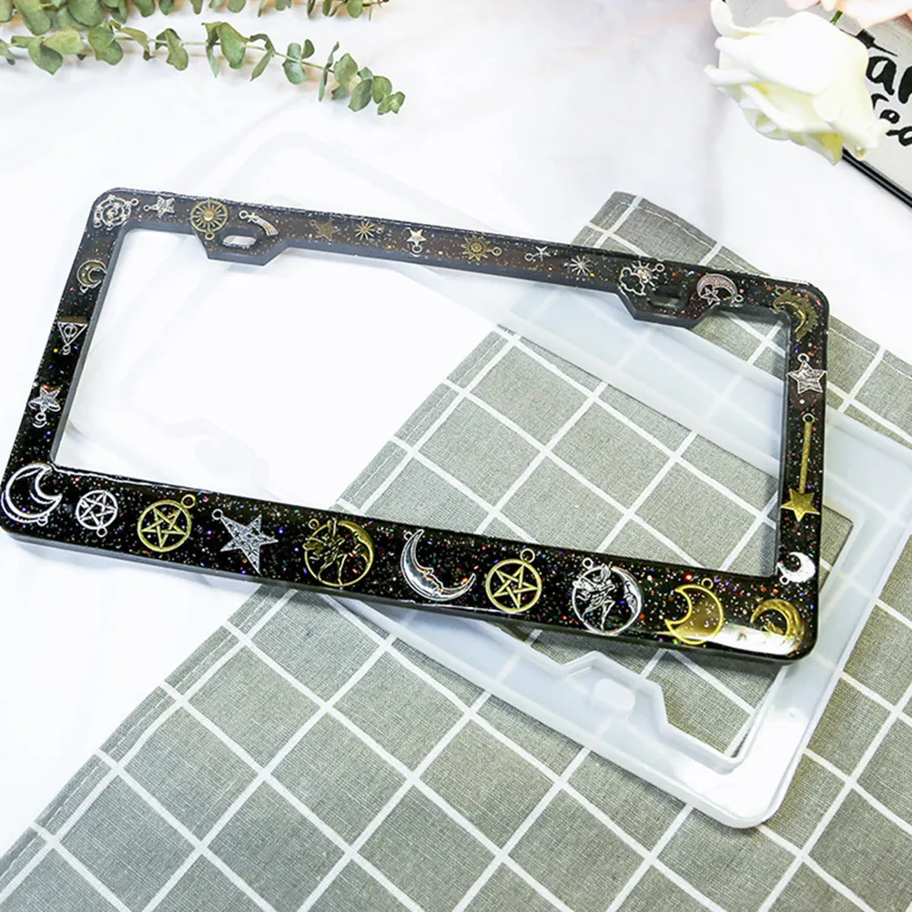 License Plate Frame Silicone Mold DIY Epoxy Resin Casting Tool for Home Decor Gift Making Flexible Durable