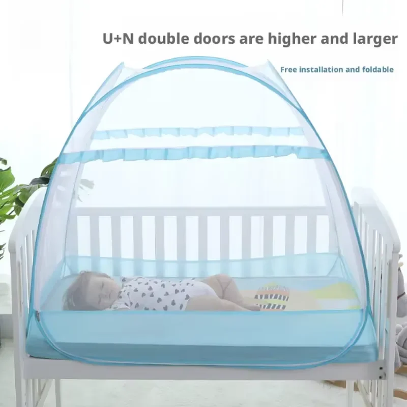 Crib yurt mosquito net princess 400TC anti-static fabric 130x70cm summer use can be customized for children