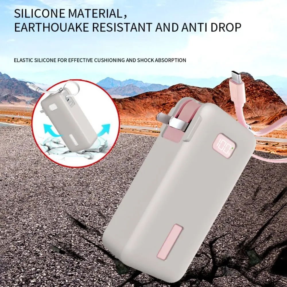 Shockproof Silicone Case Dustproof Soft A1637 Case Portable Solid Color for Anker NANO 3-in-1 Power Bank 10000mAh 30W