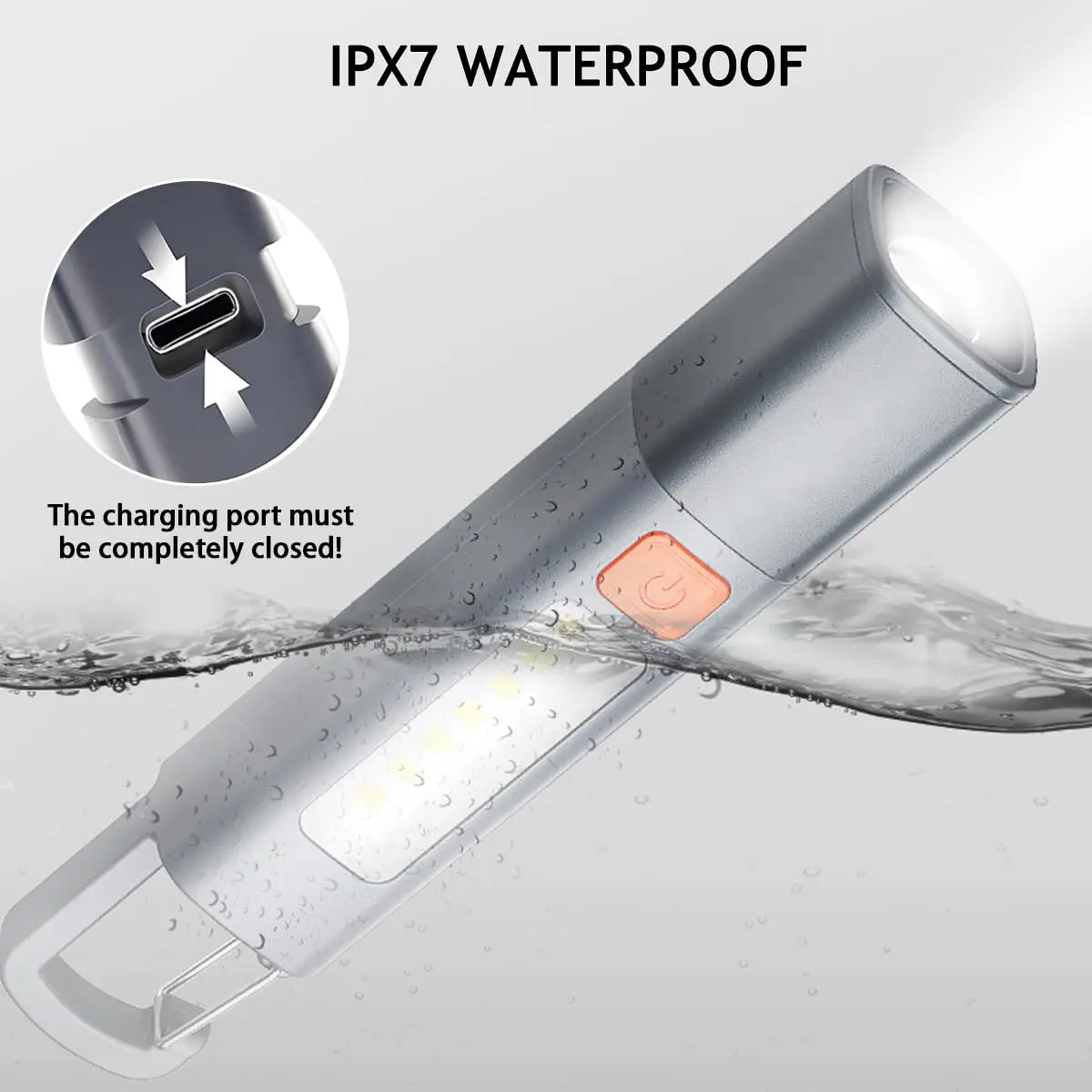 Super Bright LED Flashlight ZoomableCOB+XPE LED, Handheld Portable Torch Light,Waterproof for Outdoor Fishing Hunting Camping