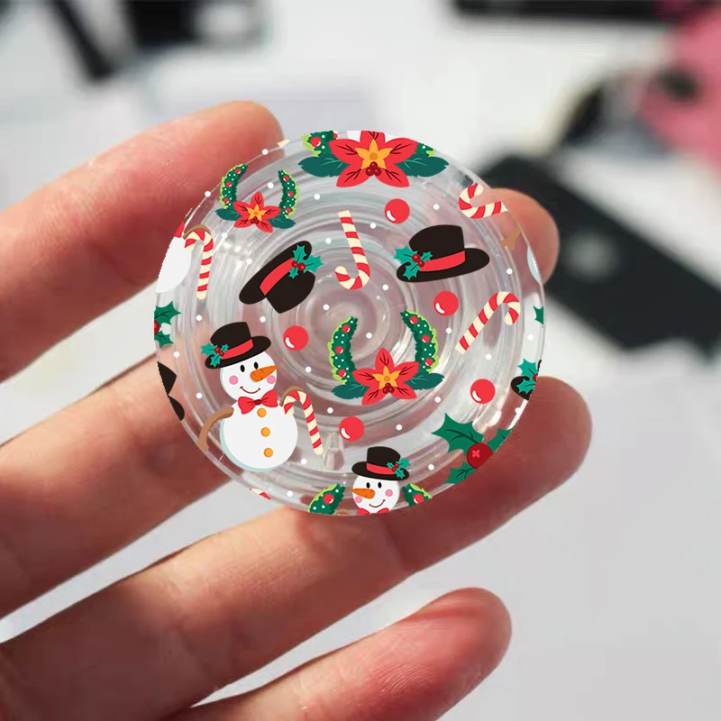 Hot Cartoon New Year Christmas Creative Santa Folding Mobile Phone Grip Stand Holder For iPhone 17 Samsung Clear Griptok Bracket - náhled 2