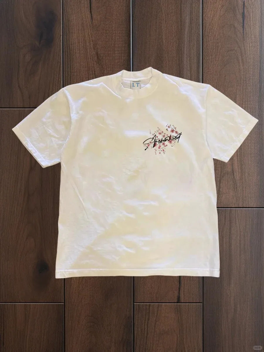 تي شيرت Ruffian وسيم على طراز الشارع للتنقل اليومي كاجوال متعدد الاستخدامات للرجال والنساء مقاس كبير تي شيرت من القطن العضوي بأكمام قصيرة #2