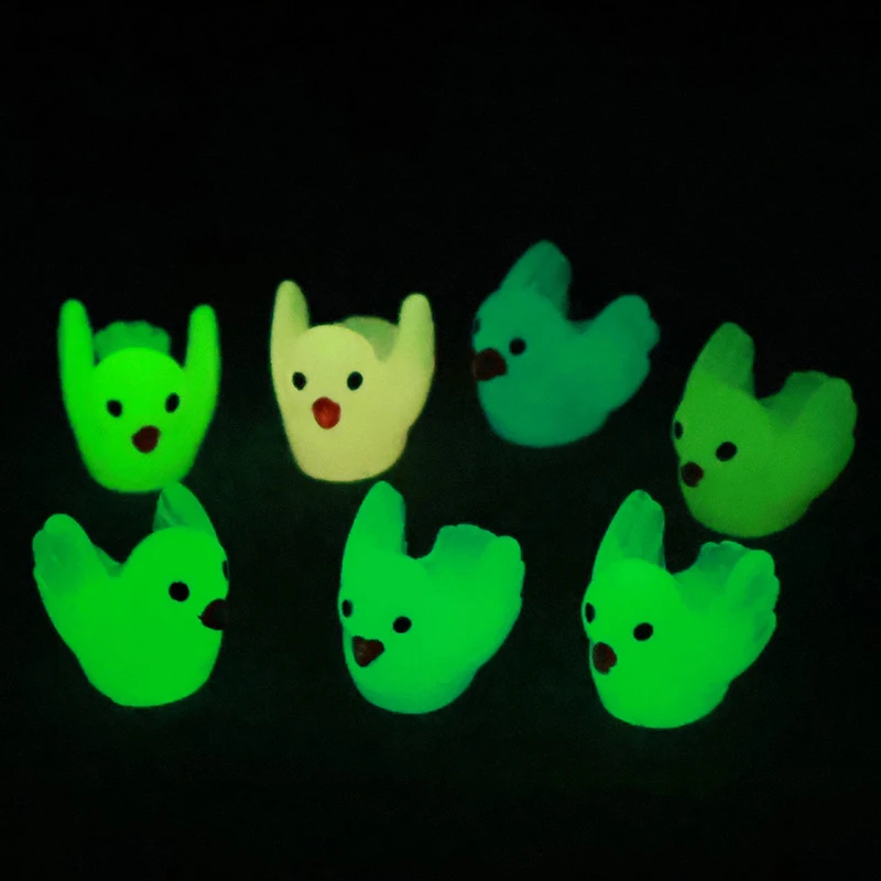 10pcs/Set Outdoor Glowing Miniature Statue Home Decoration Luminous Mini Animals Pigeon Micro Landscape Ornament