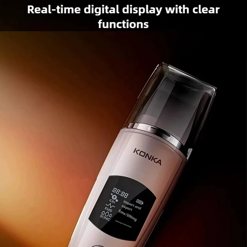 جهاز تنظيف البشرة بالموجات فوق الصوتية الصغيرة الاهتزاز ملعقة الوجه مزيل الرؤوس السوداء جهاز تنظيف الوجه بالموجات فوق الصوتية للعناية بالبشرة أداة نظيفة