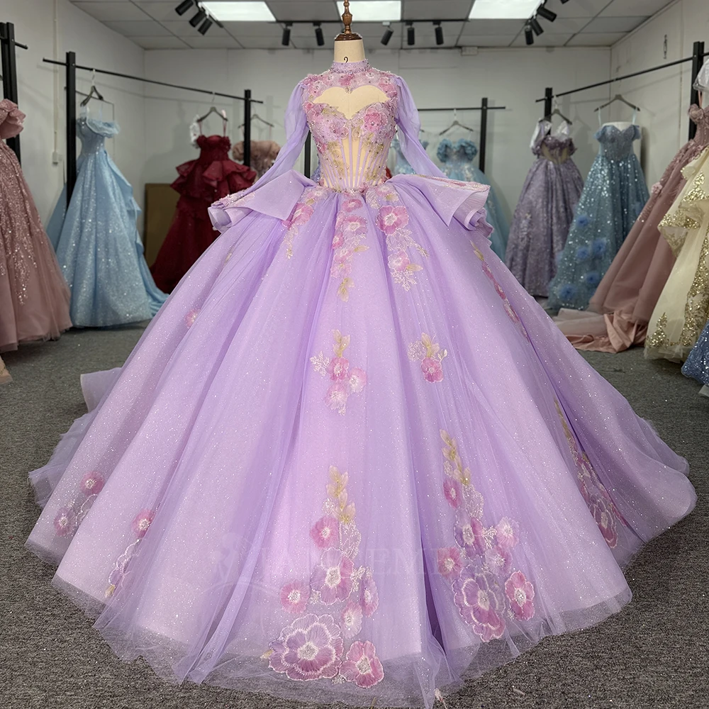 

Customized شارون سعيد فساتين سهره Glittering Princess Quinceanera Dresses 2 in 1 Strapless With Ruffles Corse