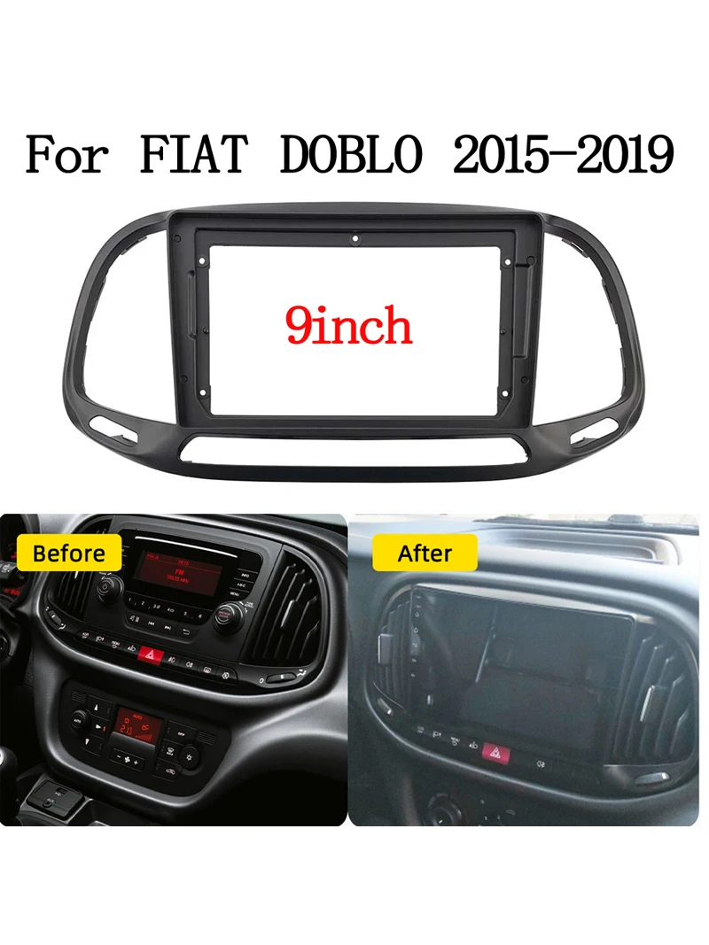 9 Inch 2 Din Car Radio Fascia For FIAT Doblo 2015 -2020 Head Unit DVD Android Player Stereo Panel Dash Frame