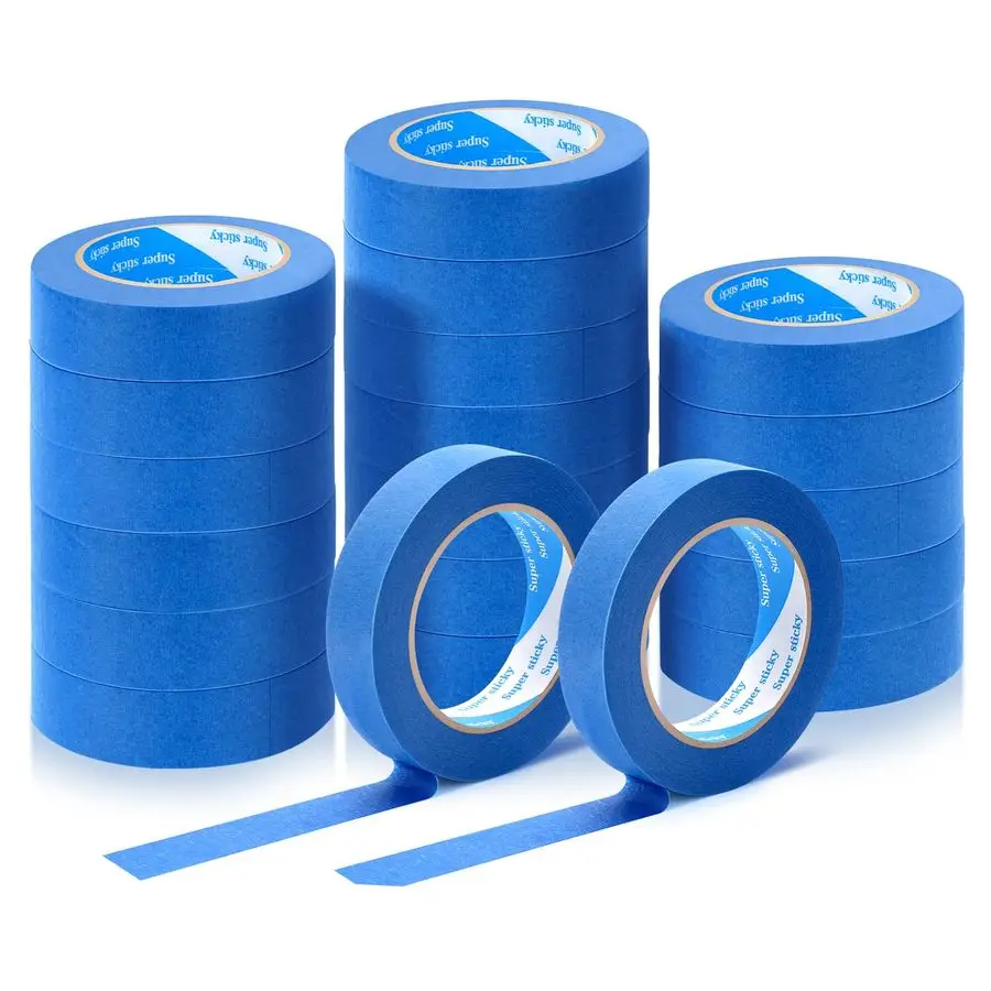 

Малярная лента, 20 рулонов, ширина 1 дюйм (0,98 дюйма) Синяя малярная лента 55 ярдов для защиты поверхностей, для внутренних работ