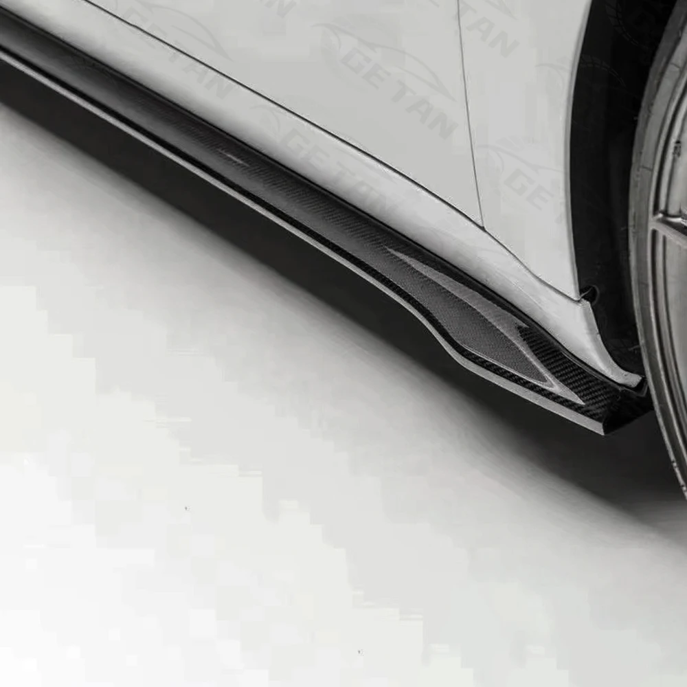 V Style High Quality Carbon Fiber High Polished Side Skirt and Bumper Lip with Easy Installation for Tesla Model 3