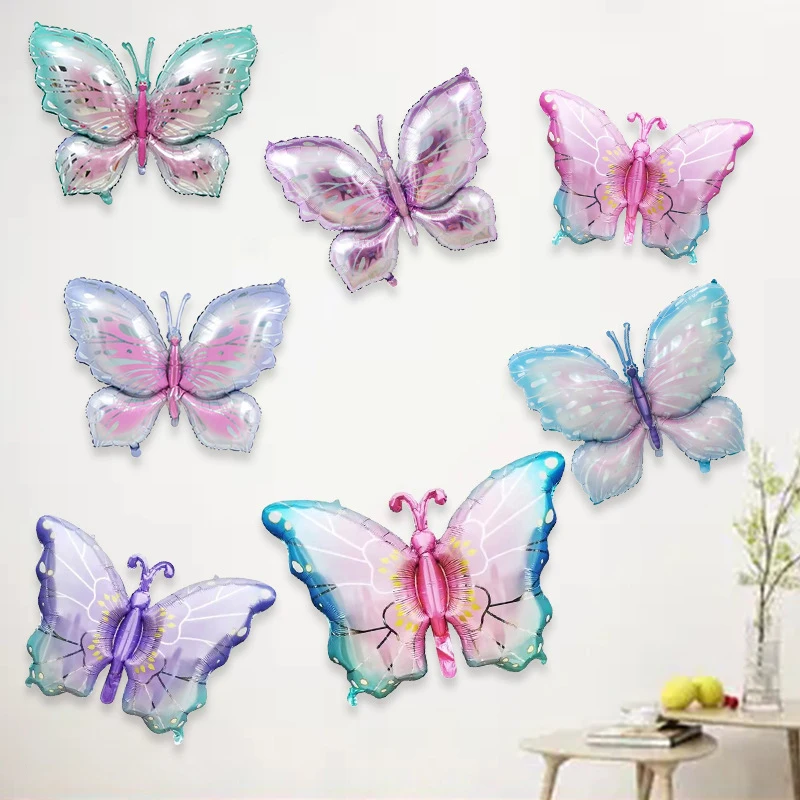 Colorful Large Butterfly Foil Balloons Birthday Party Children's Day Butterfly Theme Decoration Baby Shower Globos Kids Toy image 5